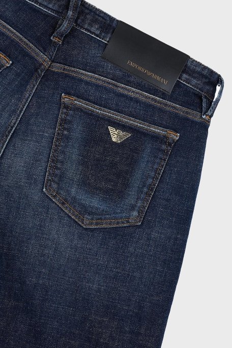 Emporio Armani J75 Düşük Bel Slim Fit Streç Jeans Erkek Kot Pantolon 6R1J75 1D24Z 0942 LACİVERT - 6