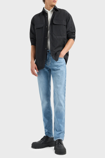 Emporio Armani J75 Slim Fit Düşük Bel Jeans Erkek Kot Pantolon 3D1J75 1D01Z 0943 MAVİ - 4