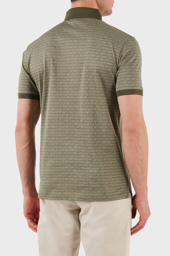 Emporio Armani Jakarlı % 100 Pamuk Düğmeli Erkek Polo Yaka T Shirt EM000788 AF12916 F7060 HAKİ - 2