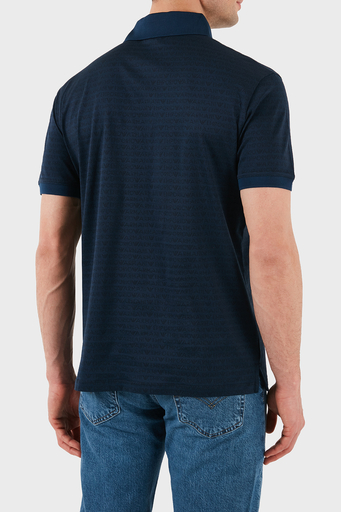 Emporio Armani Jakarlı % 100 Pamuk Düğmeli Erkek Polo Yaka T Shirt EM000788 AF12916 FB224 LACİVERT - 2