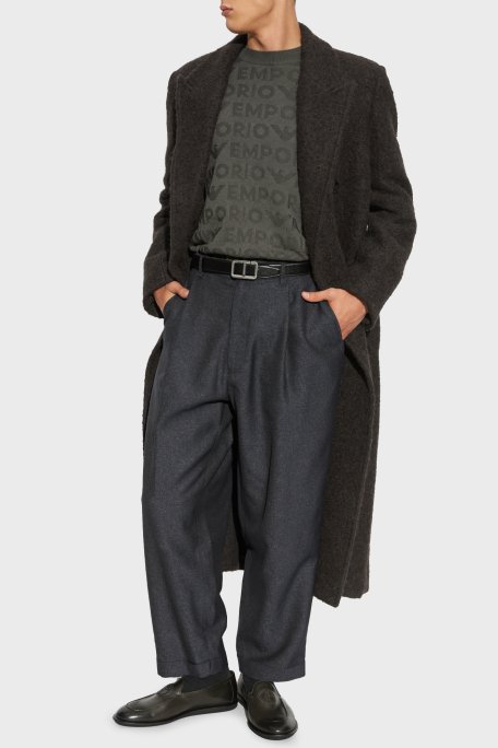 Emporio Armani Jakarlı % 100 Yün Regular Fit Bisiklet Yaka Erkek Kazak 6D1MXK 1MJNZ 06K0 HAKİ - 2