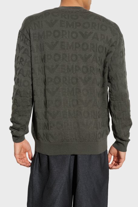 Emporio Armani Jakarlı % 100 Yün Regular Fit Bisiklet Yaka Erkek Kazak 6D1MXK 1MJNZ 06K0 HAKİ - 3