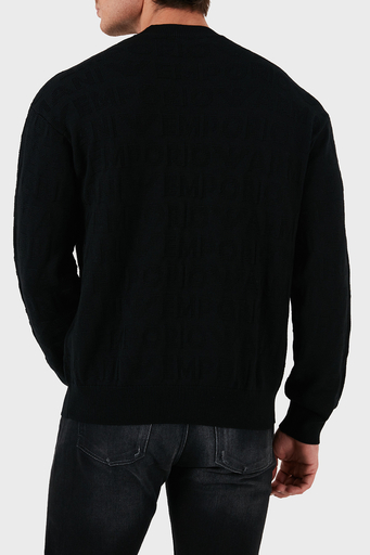Emporio Armani Jakarlı % 100 Yün Regular Fit Bisiklet Yaka Erkek Kazak 6D1MXK 1MJNZ 0999 SİYAH - 3