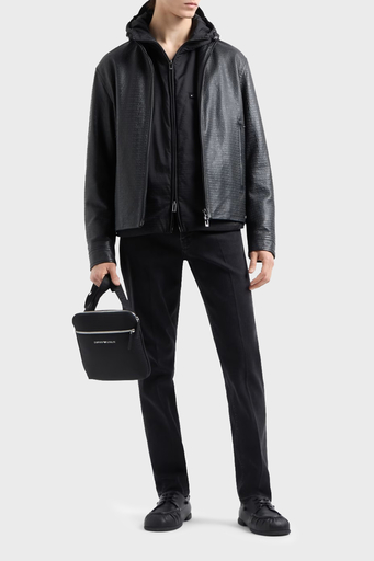 Emporio Armani Jakarlı Dolgulu Regular Fit Kapüşonlu Erkek Mont 6D1B64 1NNXZ 0999 SİYAH - 3