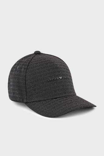 Emporio Armani Jakarlı Logo Baskılı Erkek Şapka EM001321 AF14034 U8168 SİYAH - 1