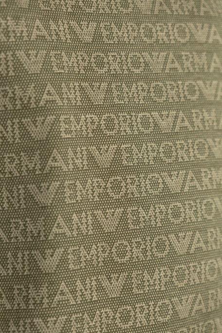 Emporio Armani Jakarlı Logo Baskılı Regular Fit Bisiklet Yaka Erkek T Shirt EM000787 AF12916 F7060 HAKİ - 4
