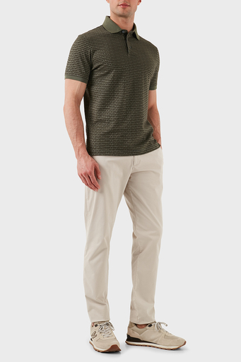 Emporio Armani Jakarlı Pamuklu Regular Fit Düğmeli Erkek Polo Yaka T Shirt EM001283 AF10017 F8108 HAKİ - 3
