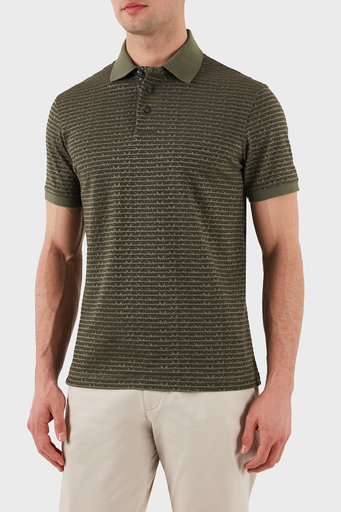 Emporio Armani Jakarlı Pamuklu Regular Fit Düğmeli Erkek Polo Yaka T Shirt EM001283 AF10017 F8108 HAKİ - 4