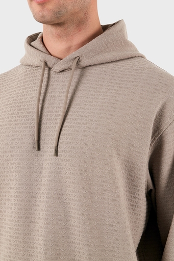 Emporio Armani Jakarlı Pamuklu Regular Fit Kapüşonlu Erkek Sweat EM001007 AF13700 U6107 BEJ - 6