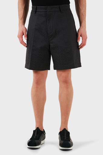 Emporio Armani Jakarlı Pamuklu Regular Fit Yüksek Bel Geniş Paça Erkek Short EM001200 AF13688 U8168 SİYAH - 7