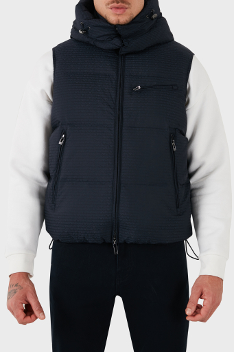 Emporio Armani Jakarlı Regular Fit Çıkarılabilir Kapüşonlu Şişme Erkek Yelek 6D1B66 1NNXZ 0920 LACİVERT - 11