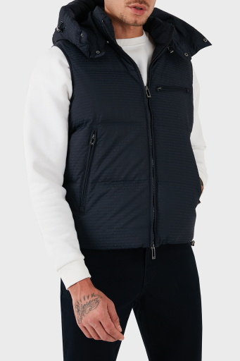 Emporio Armani Jakarlı Regular Fit Çıkarılabilir Kapüşonlu Şişme Erkek Yelek 6D1B66 1NNXZ 0920 LACİVERT - 13