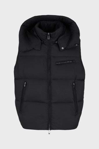Emporio Armani Jakarlı Regular Fit Çıkarılabilir Kapüşonlu Şişme Erkek Yelek 6D1B66 1NNXZ 0999 SİYAH - 10