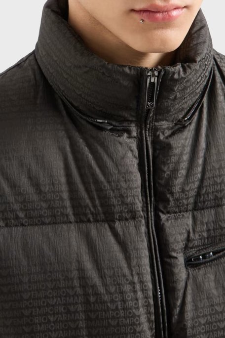 Emporio Armani Jakarlı Regular Fit Çıkarılabilir Kapüşonlu Şişme Erkek Yelek 6D1B66 1NNXZ 05A6 HAKİ - 2