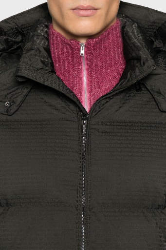 Emporio Armani Jakarlı Regular Fit Kuş Tüyü Dolgulu Çıkarılabilir Kapüşonlu Şişme Erkek Mont 6D1BC3 1NNXZ 05A6 HAKİ - 4
