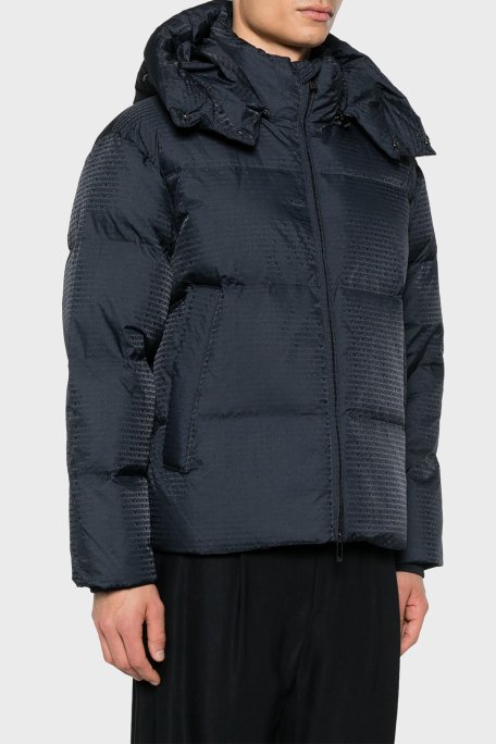 Emporio Armani Jakarlı Regular Fit Kuş Tüyü Dolgulu Çıkarılabilir Kapüşonlu Şişme Erkek Mont 6D1BC3 1NNXZ 0920 LACİVERT - 1