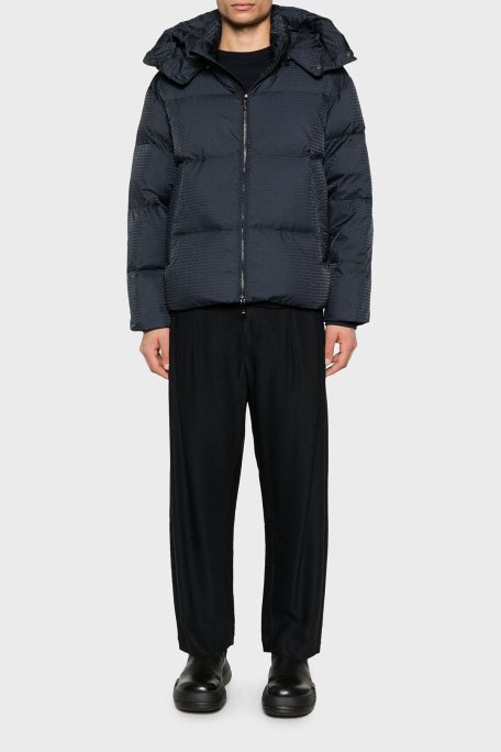 Emporio Armani Jakarlı Regular Fit Kuş Tüyü Dolgulu Çıkarılabilir Kapüşonlu Şişme Erkek Mont 6D1BC3 1NNXZ 0920 LACİVERT - 2