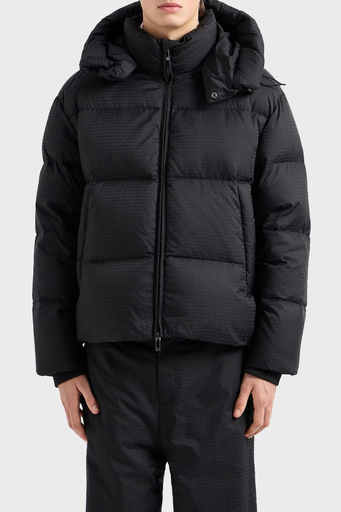 Emporio Armani Jakarlı Regular Fit Kuş Tüyü Dolgulu Çıkarılabilir Kapüşonlu Şişme Erkek Mont 6D1BC3 1NNXZ 0999 SİYAH - 6
