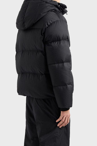 Emporio Armani Jakarlı Regular Fit Kuş Tüyü Dolgulu Çıkarılabilir Kapüşonlu Şişme Erkek Mont 6D1BC3 1NNXZ 0999 SİYAH - 7