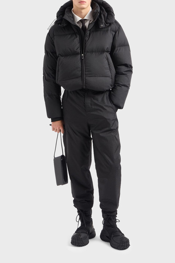 Emporio Armani Jakarlı Regular Fit Kuş Tüyü Dolgulu Çıkarılabilir Kapüşonlu Şişme Erkek Mont 6D1BC3 1NNXZ 0999 SİYAH - 8
