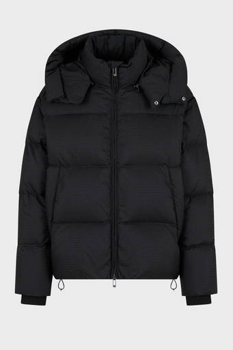 Emporio Armani Jakarlı Regular Fit Kuş Tüyü Dolgulu Çıkarılabilir Kapüşonlu Şişme Erkek Mont 6D1BC3 1NNXZ 0999 SİYAH - 10
