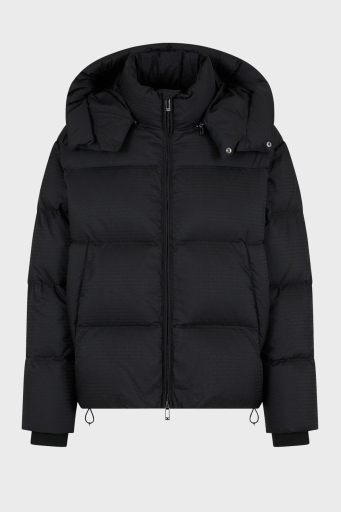 Emporio Armani Jakarlı Regular Fit Kuş Tüyü Dolgulu Çıkarılabilir Kapüşonlu Şişme Erkek Mont 6D1BC3 1NNXZ 0999 SİYAH - 10