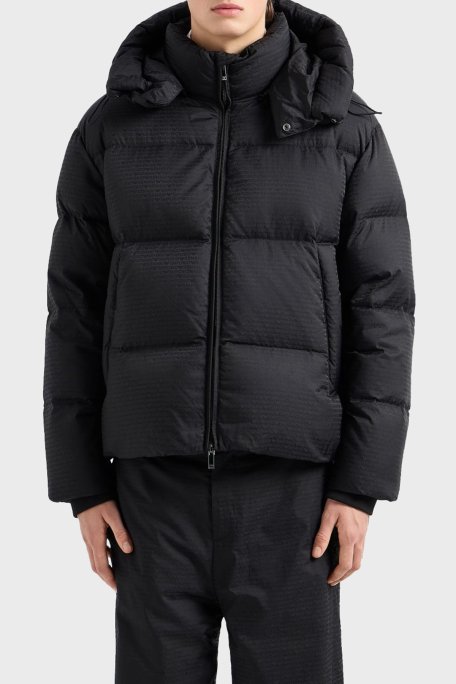Emporio Armani Jakarlı Regular Fit Kuş Tüyü Dolgulu Çıkarılabilir Kapüşonlu Şişme Erkek Mont 6D1BC3 1NNXZ 0999 SİYAH - 1