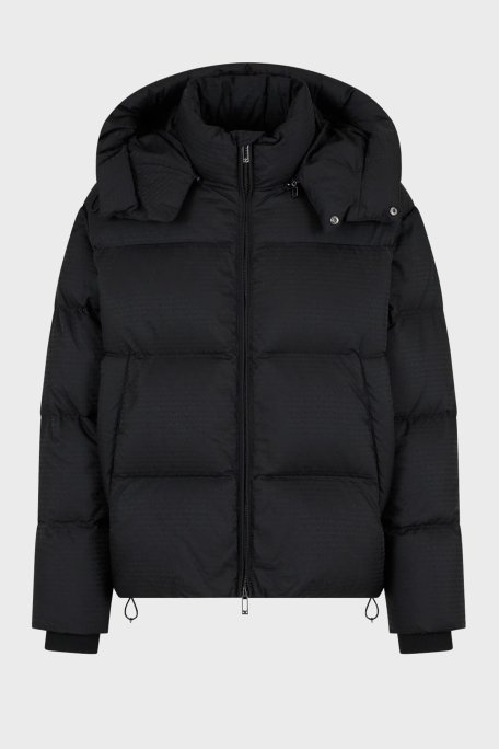 Emporio Armani Jakarlı Regular Fit Kuş Tüyü Dolgulu Çıkarılabilir Kapüşonlu Şişme Erkek Mont 6D1BC3 1NNXZ 0999 SİYAH - 5