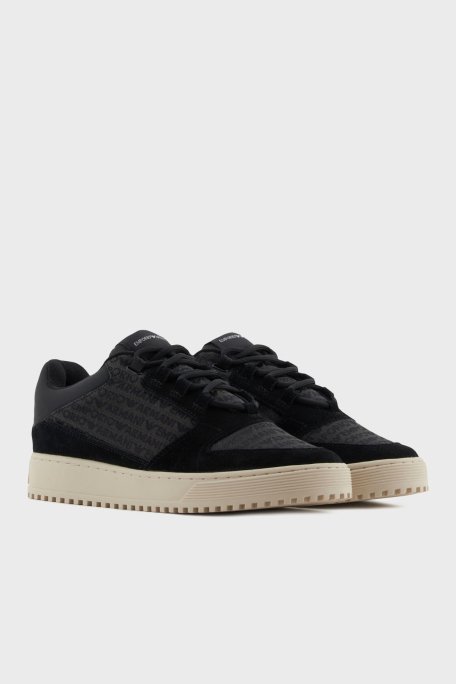 Emporio Armani Jakarlı Süet Detaylı Sneaker Erkek Ayakkabı X4X636 XR329 Q781 SİYAH - 8
