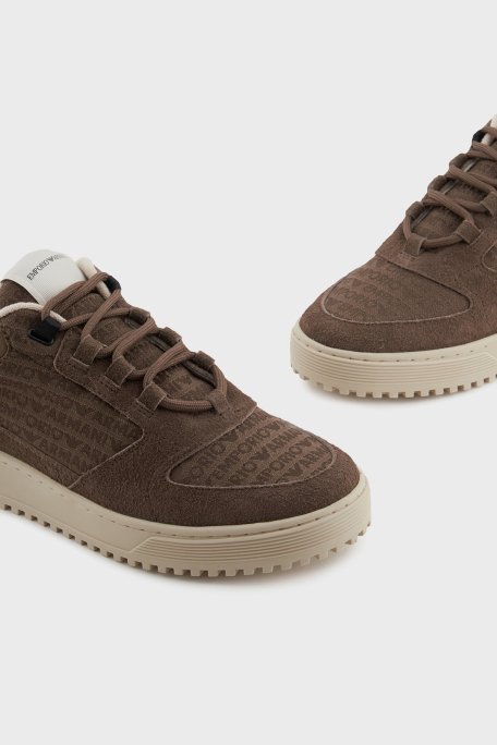 Emporio Armani Jakarlı Süet Detaylı Sneaker Erkek Ayakkabı X4X636 XR329 U570 KAHVE - 10