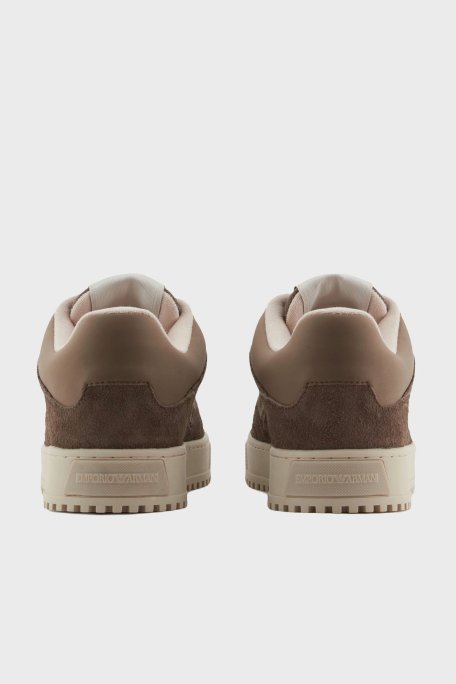 Emporio Armani Jakarlı Süet Detaylı Sneaker Erkek Ayakkabı X4X636 XR329 U570 KAHVE - 11