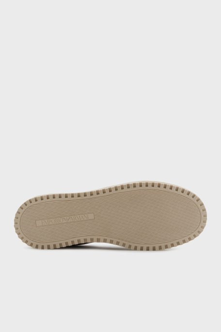 Emporio Armani Jakarlı Süet Detaylı Sneaker Erkek Ayakkabı X4X636 XR329 U570 KAHVE - 12