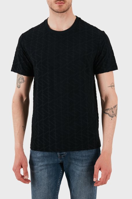Emporio Armani Kabartma Logolu Regular Fit Bisiklet Yaka Erkek T Shirt EM000692 AF12362 UC001 SİYAH - 4