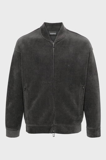 Emporio Armani Kadife Regular Fit Kolej Yaka Fermuarlı Erkek Ceket 6D1M98 1JOWZ 0842 ANTRASİT - 10