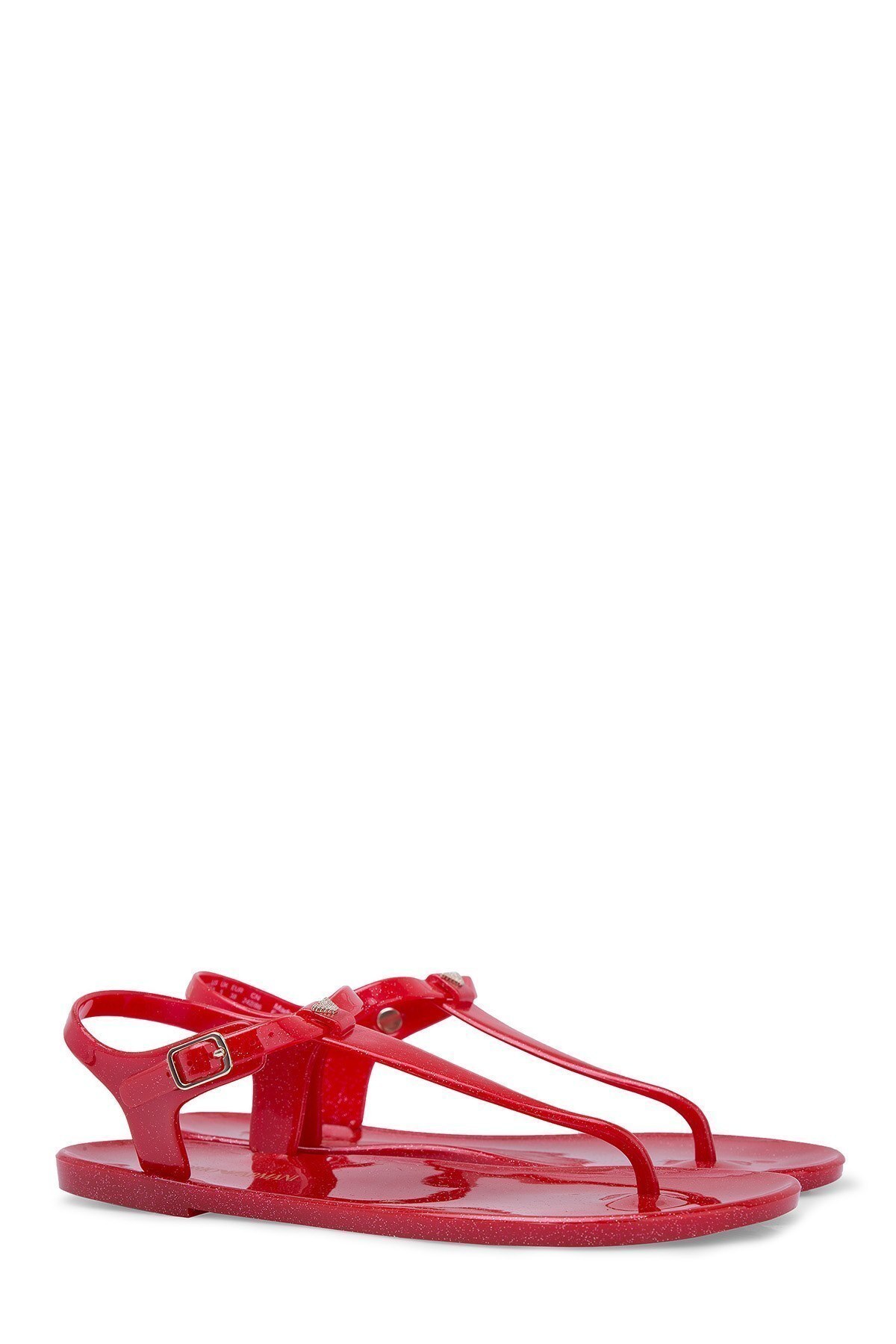 Emporio Armani Kadın Sandalet X3QS06 XL816 M604 Kırmızı-Gold