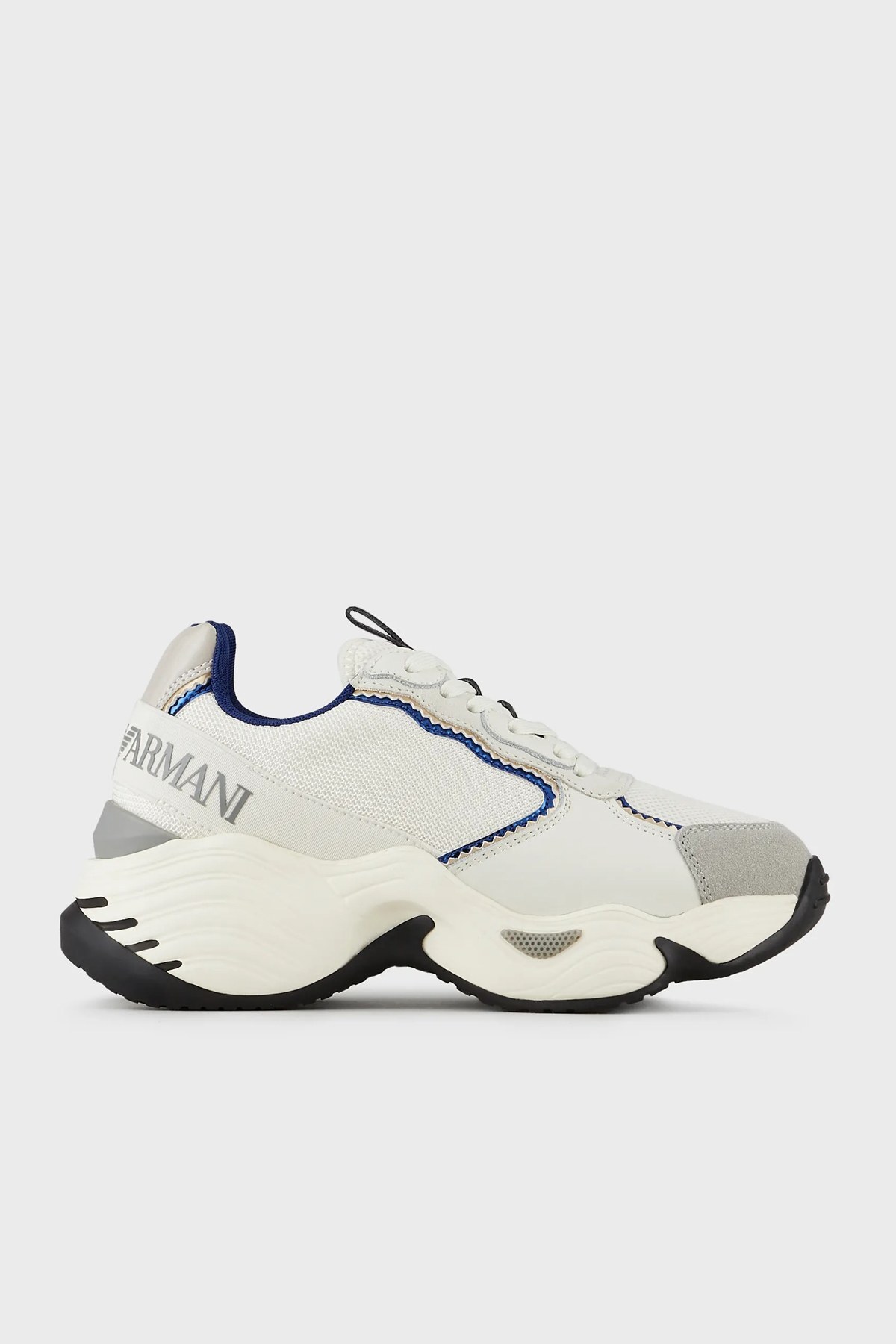 Emporio Armani Kalın Tabanlı Sneaker Bayan Ayakkabı S X3X140 XM059 Q520 KREM-LACIVERT