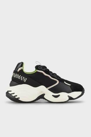 Emporio Armani - Emporio Armani Kalın Tabanlı Sneaker Bayan Ayakkabı X3X140 XM059 Q511 SİYAH