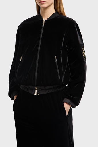Emporio Armani Kapitoneli Çift Taraflı Kolej Yaka Bomber Bayan Ceket EW001164 AF13341 UC001 SİYAH - 1