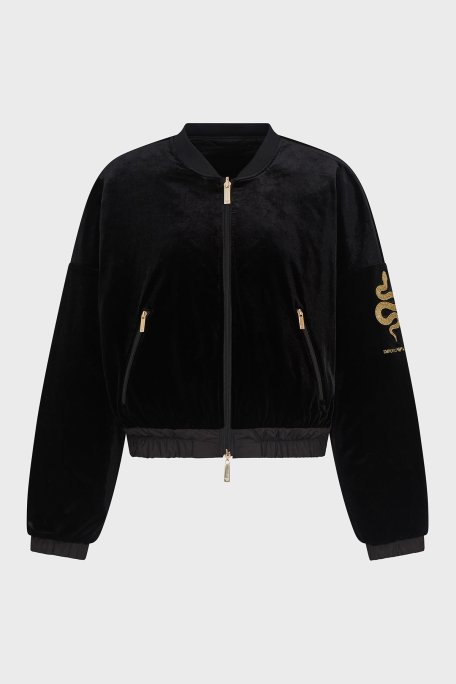 Emporio Armani Kapitoneli Çift Taraflı Kolej Yaka Bomber Bayan Ceket EW001164 AF13341 UC001 SİYAH - 5