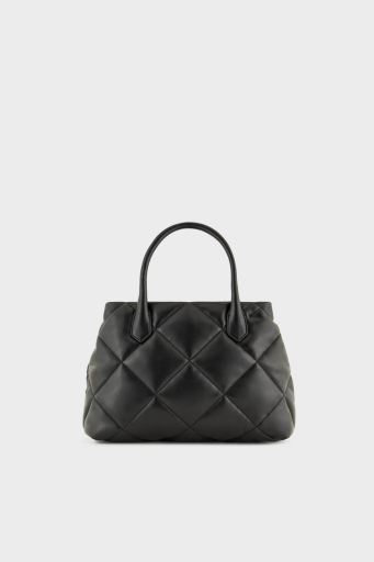 Emporio Armani Kapitoneli Çıkarılabilir Zincir Askılı Büyük Bayan Çanta Y3D269 YWJ8I 80001 SİYAH - 4