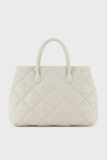 Emporio Armani Kapitoneli Çıkarılabilir Zincir Askılı Büyük Bayan Çanta Y3D269 YWJ8I 80011 EKRU - 4