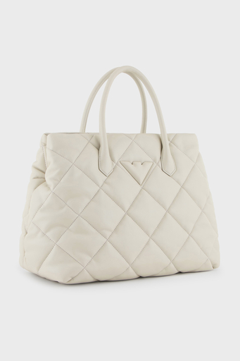 Emporio Armani Kapitoneli Çıkarılabilir Zincir Askılı Büyük Bayan Çanta Y3D269 YWJ8I 80011 EKRU - 5