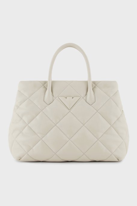 Emporio Armani Kapitoneli Çıkarılabilir Zincir Askılı Büyük Bayan Çanta Y3D269 YWJ8I 80011 EKRU - 1