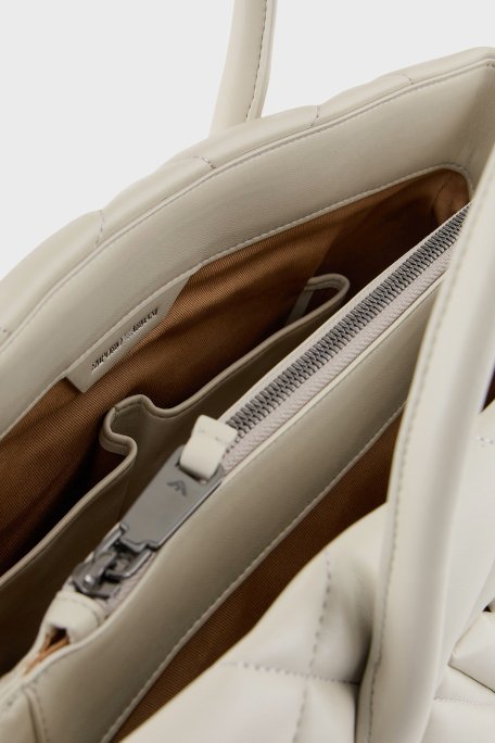 Emporio Armani Kapitoneli Çıkarılabilir Zincir Askılı Büyük Bayan Çanta Y3D269 YWJ8I 80011 EKRU - 6