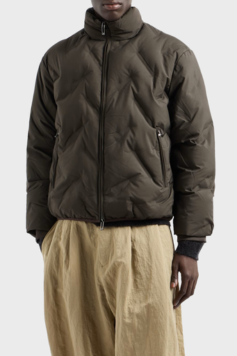 Emporio Armani Kapitoneli Regular Fit Kuş Tüyü Dolgulu Dik Yaka Kısa Şişme Erkek Mont 6D1BD6 1NUEZ 05A6 HAKİ - 5