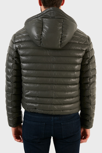 Emporio Armani Ördek Tüyü Dolgulu Kapüşonlu % 100 Kuzu Derisi Erkek Mont B1R03P B1P03 558 HAKİ - 2