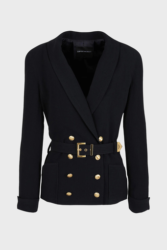 Emporio Armani Kruvaze Yaka Fitted Klasik Bayan Ceket E3NG1F F9909 927 LACİVERT - 6