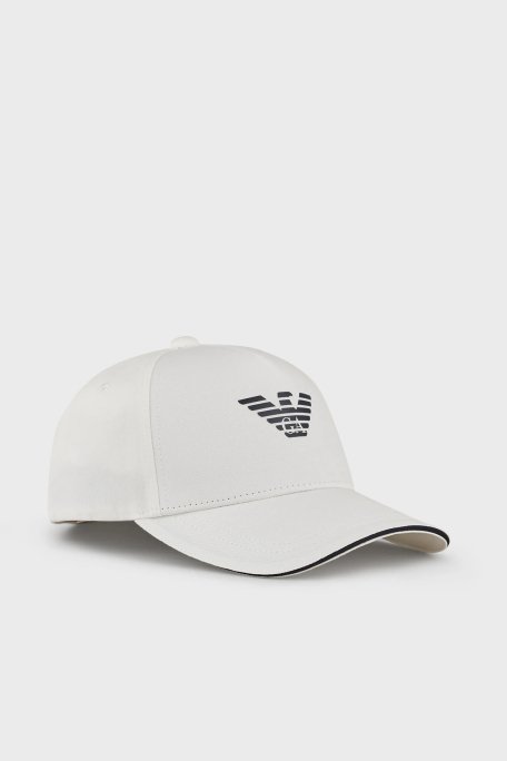 Emporio Armani Logo Baskılı % 100 Pamuk Erkek Şapka 627920 CC990 41510 EKRU - 1