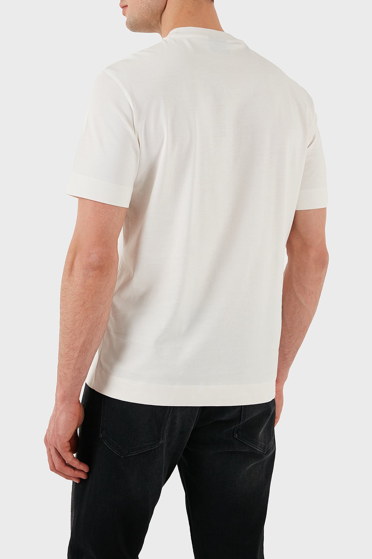 Emporio Armani Logo Baskılı Pamuklu Regular Fit Bisiklet