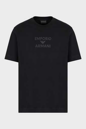 Emporio Armani Logo Baskılı Pamuklu Regular Fit Bisiklet Yaka Erkek T Shirt EM000780 AF12926 UC001 SİYAH - 1